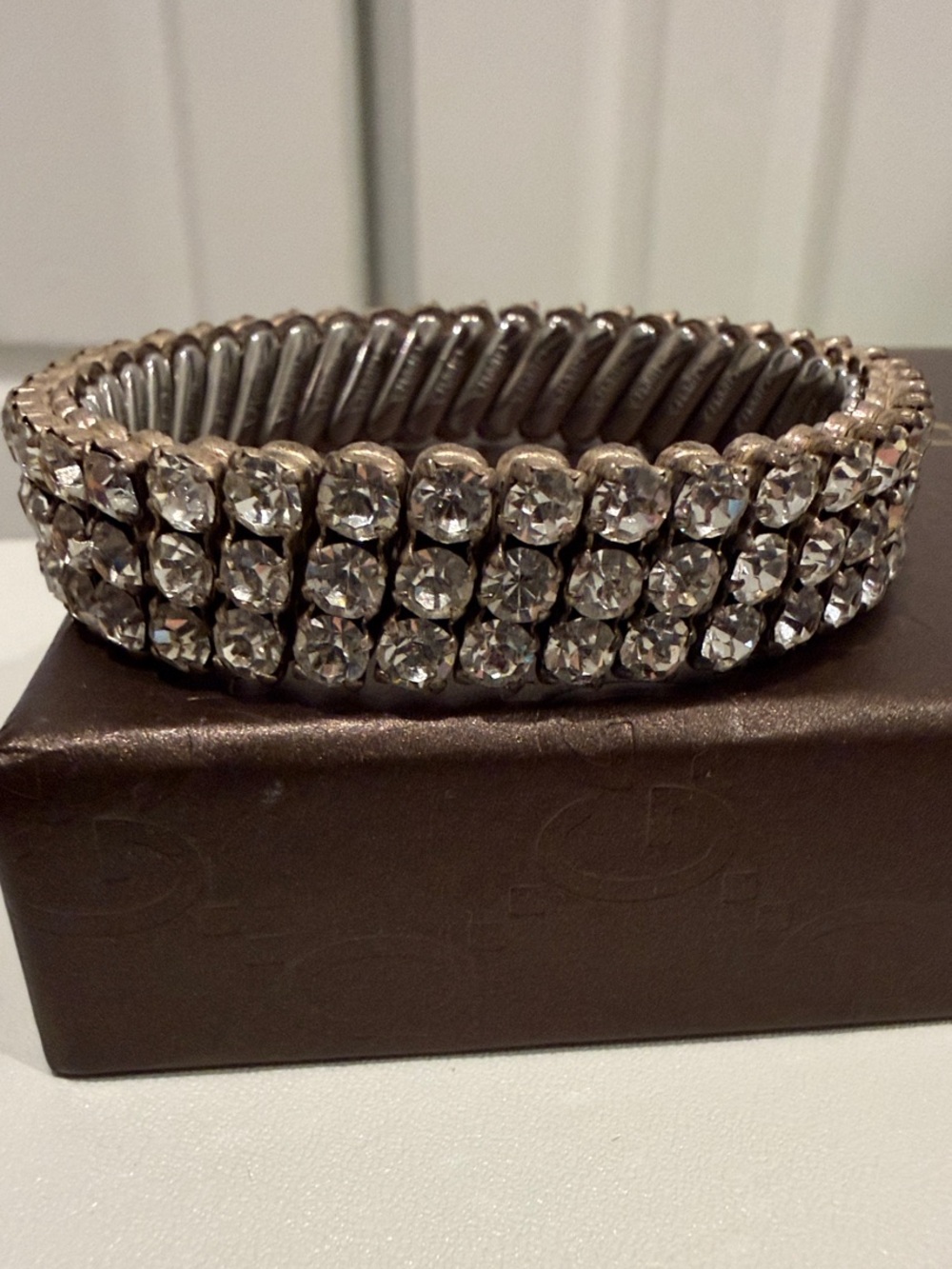 1950s Vintage Citaplex Signed Stretch Rhinestone Cocktail Bracelet